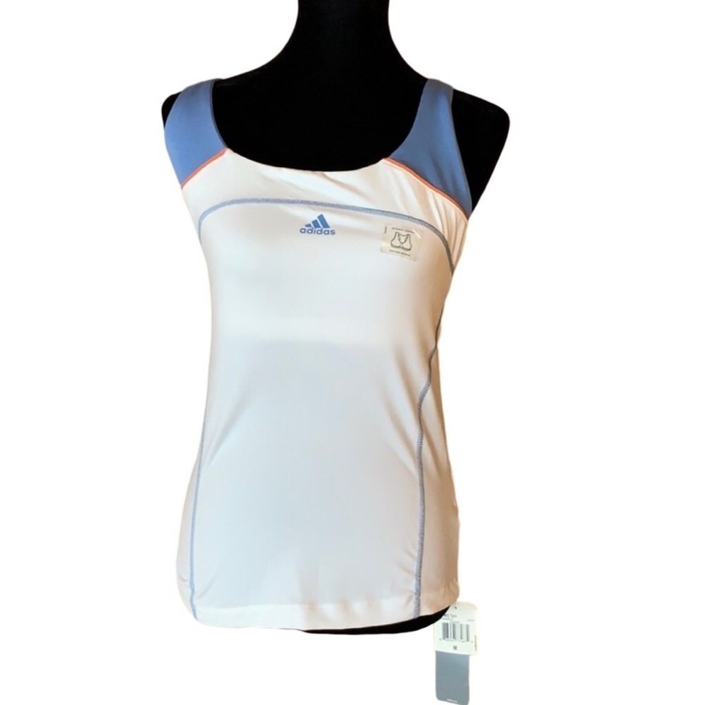 Adidas white tank top with built in bra Size Medium New with tag